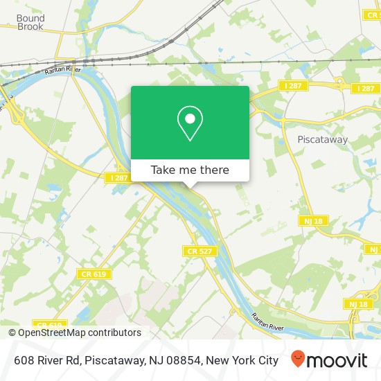 Mapa de 608 River Rd, Piscataway, NJ 08854