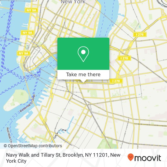 Navy Walk and Tillary St, Brooklyn, NY 11201 map