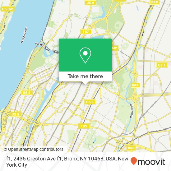 f1, 2435 Creston Ave f1, Bronx, NY 10468, USA map