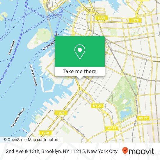 2nd Ave & 13th, Brooklyn, NY 11215 map