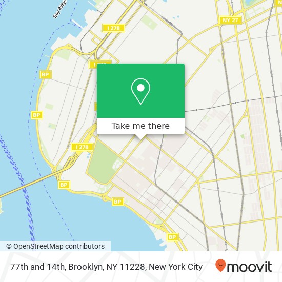 77th and 14th, Brooklyn, NY 11228 map