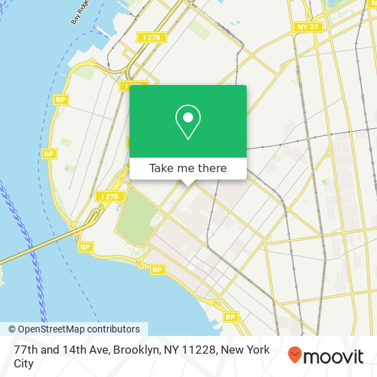 77th and 14th Ave, Brooklyn, NY 11228 map