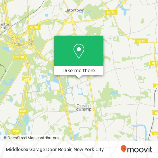 Middlesex Garage Door Repair, Cindy Ln map