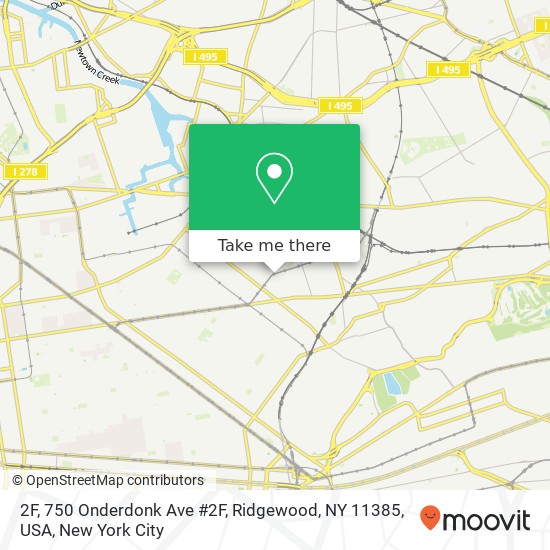 2F, 750 Onderdonk Ave #2F, Ridgewood, NY 11385, USA map