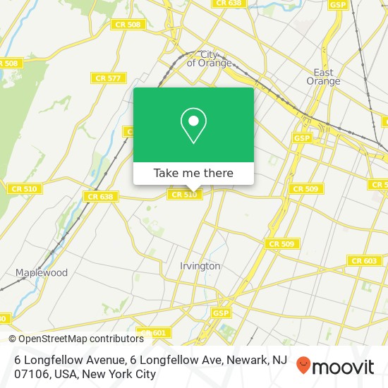 6 Longfellow Avenue, 6 Longfellow Ave, Newark, NJ 07106, USA map