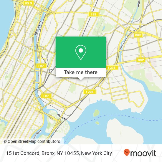 Mapa de 151st Concord, Bronx, NY 10455