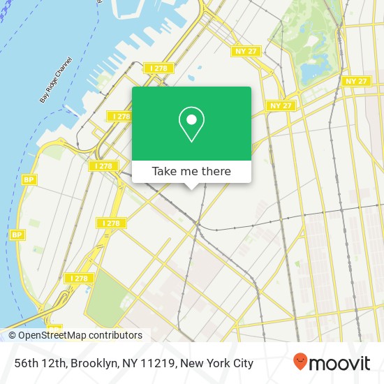 Mapa de 56th 12th, Brooklyn, NY 11219