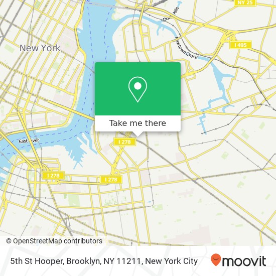 Mapa de 5th St Hooper, Brooklyn, NY 11211