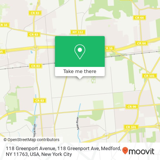 118 Greenport Avenue, 118 Greenport Ave, Medford, NY 11763, USA map