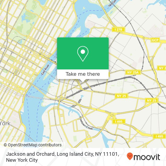 Jackson and Orchard, Long Island City, NY 11101 map
