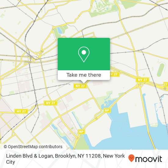 Mapa de Linden Blvd & Logan, Brooklyn, NY 11208