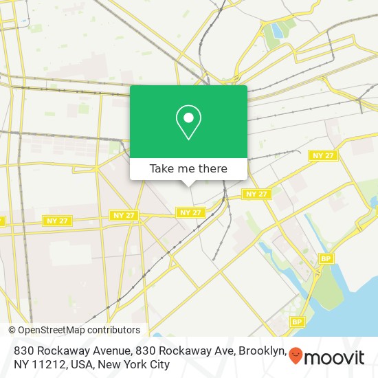 830 Rockaway Avenue, 830 Rockaway Ave, Brooklyn, NY 11212, USA map