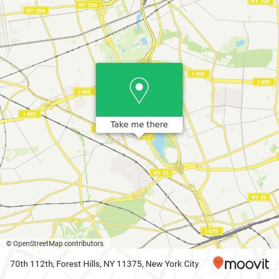 70th 112th, Forest Hills, NY 11375 map