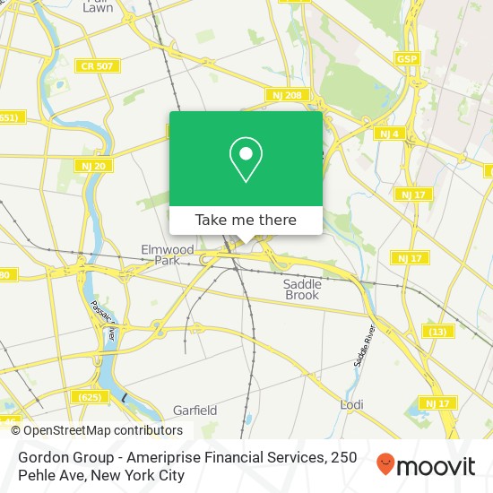 Mapa de Gordon Group - Ameriprise Financial Services, 250 Pehle Ave