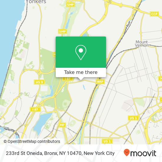 Mapa de 233rd St Oneida, Bronx, NY 10470