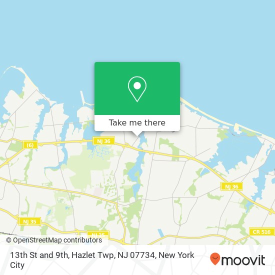 Mapa de 13th St and 9th, Hazlet Twp, NJ 07734