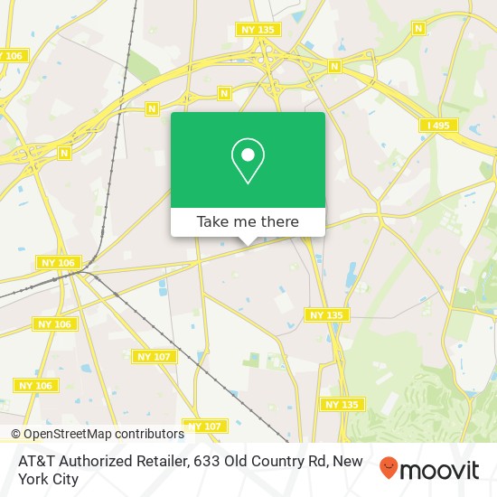 Mapa de AT&T Authorized Retailer, 633 Old Country Rd