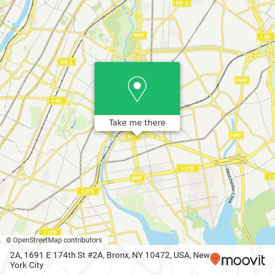 Mapa de 2A, 1691 E 174th St #2A, Bronx, NY 10472, USA