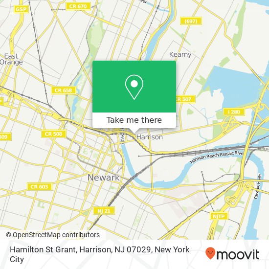 Hamilton St Grant, Harrison, NJ 07029 map