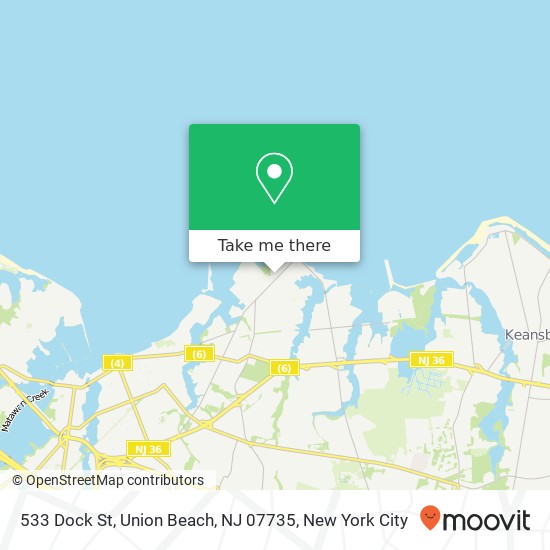 533 Dock St, Union Beach, NJ 07735 map