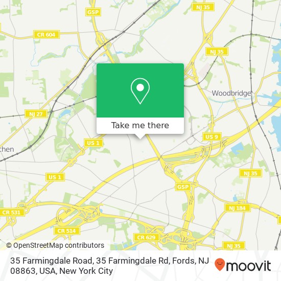 35 Farmingdale Road, 35 Farmingdale Rd, Fords, NJ 08863, USA map