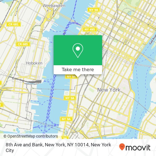Mapa de 8th Ave and Bank, New York, NY 10014