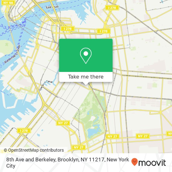 Mapa de 8th Ave and Berkeley, Brooklyn, NY 11217