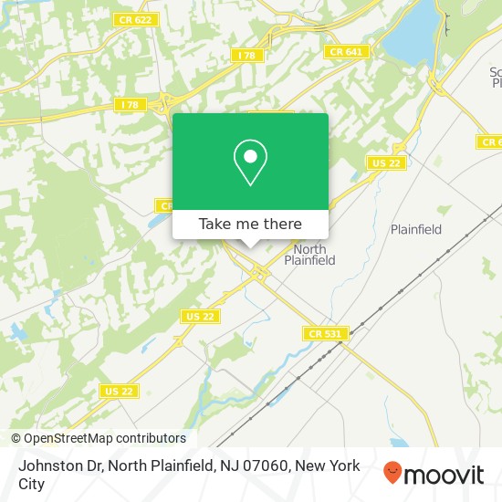 Mapa de Johnston Dr, North Plainfield, NJ 07060