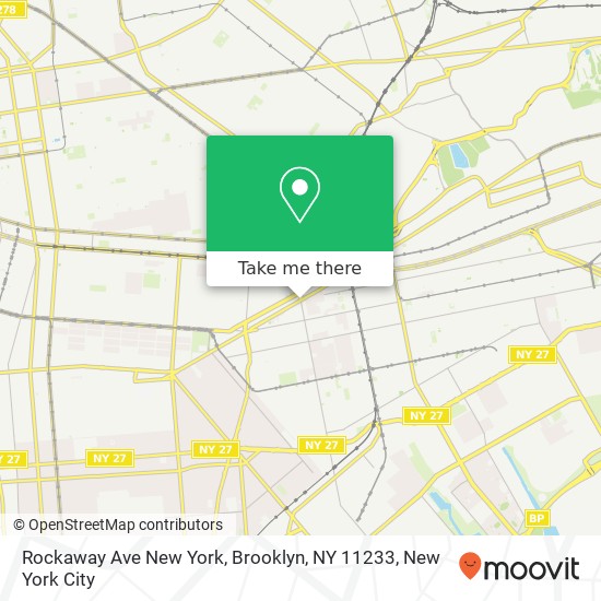 Mapa de Rockaway Ave New York, Brooklyn, NY 11233