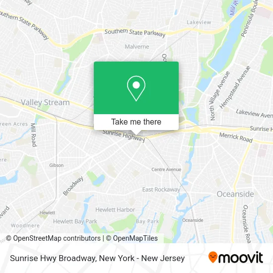 Sunrise Hwy Broadway map