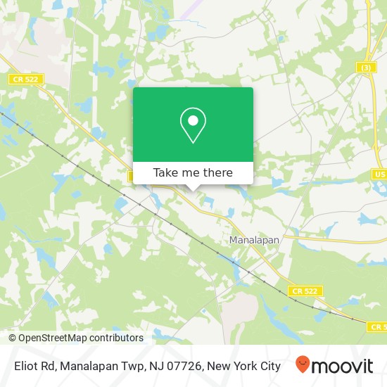Eliot Rd, Manalapan Twp, NJ 07726 map