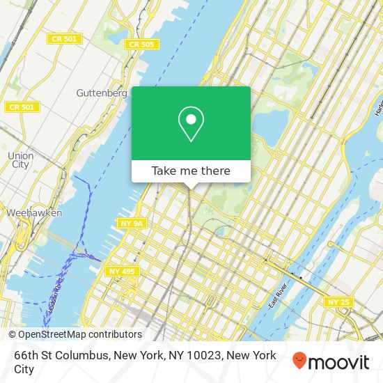 Mapa de 66th St Columbus, New York, NY 10023