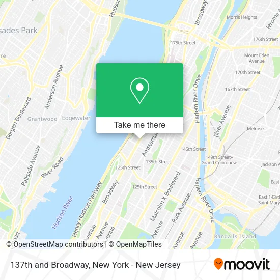 137th and Broadway map