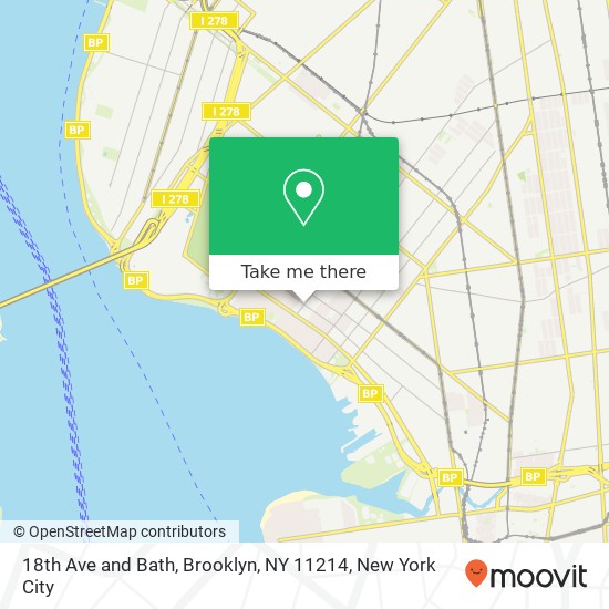 Mapa de 18th Ave and Bath, Brooklyn, NY 11214