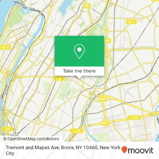 Tremont and Mapes Ave, Bronx, NY 10460 map