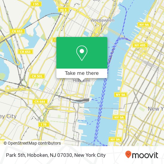 Mapa de Park 5th, Hoboken, NJ 07030