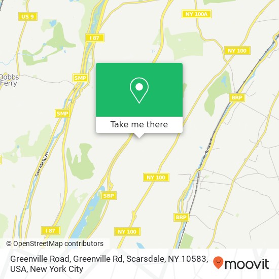 Mapa de Greenville Road, Greenville Rd, Scarsdale, NY 10583, USA