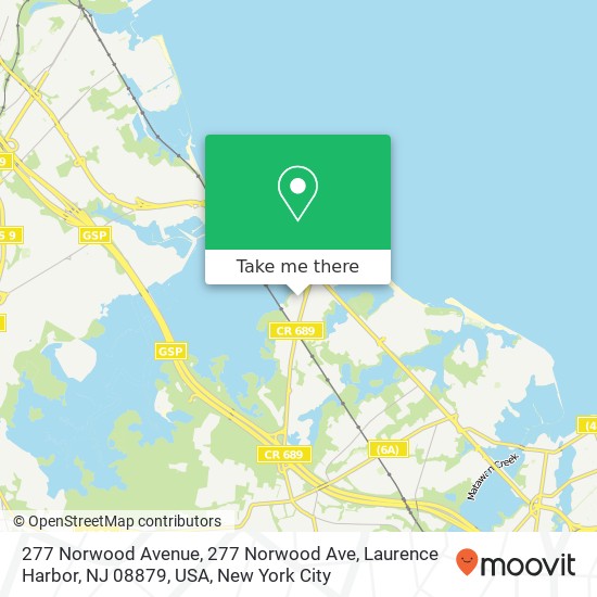 277 Norwood Avenue, 277 Norwood Ave, Laurence Harbor, NJ 08879, USA map