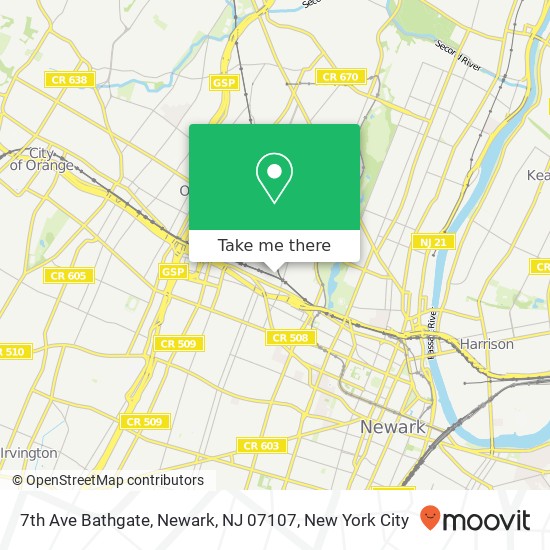 Mapa de 7th Ave Bathgate, Newark, NJ 07107