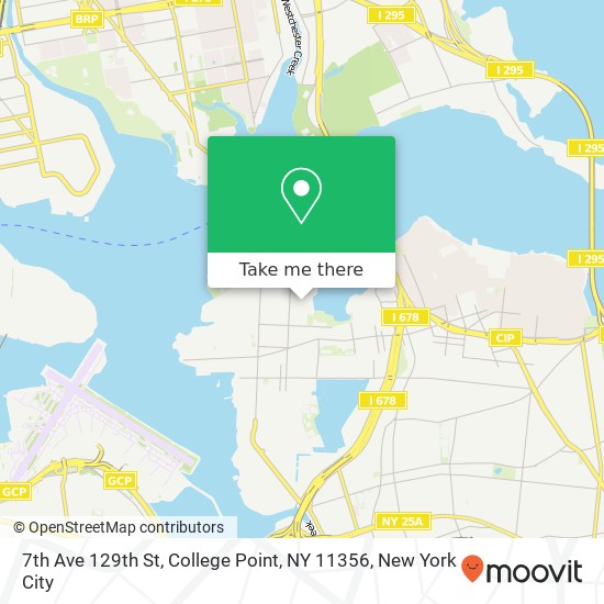 7th Ave 129th St, College Point, NY 11356 map