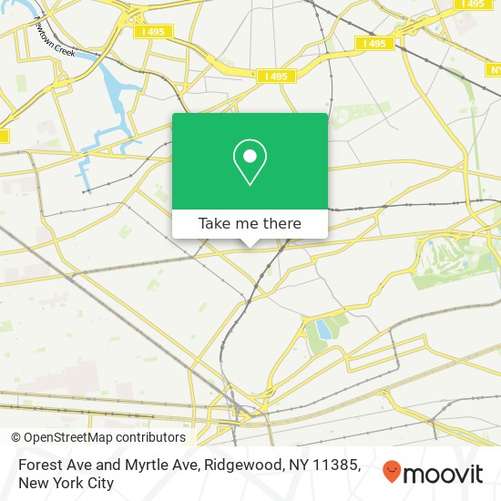Mapa de Forest Ave and Myrtle Ave, Ridgewood, NY 11385