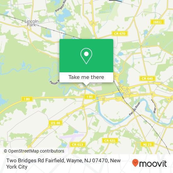 Two Bridges Rd Fairfield, Wayne, NJ 07470 map
