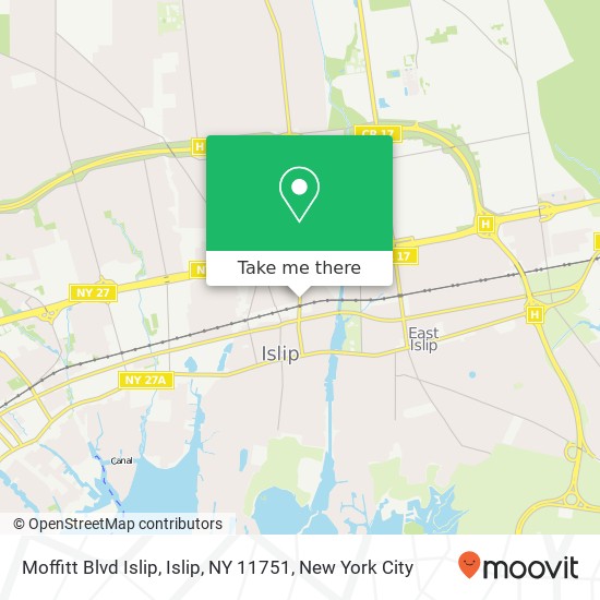 Mapa de Moffitt Blvd Islip, Islip, NY 11751