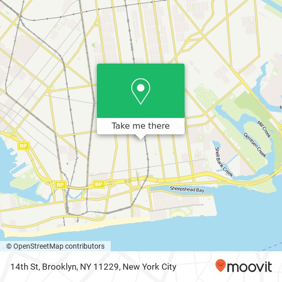 Mapa de 14th St, Brooklyn, NY 11229