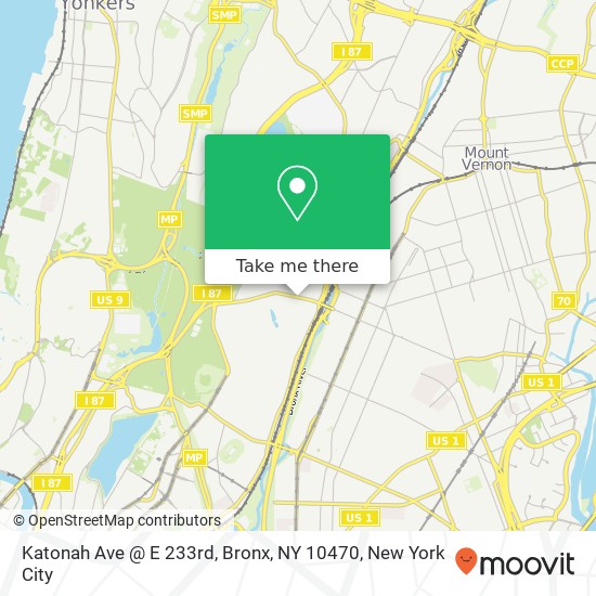 Mapa de Katonah Ave @ E 233rd, Bronx, NY 10470