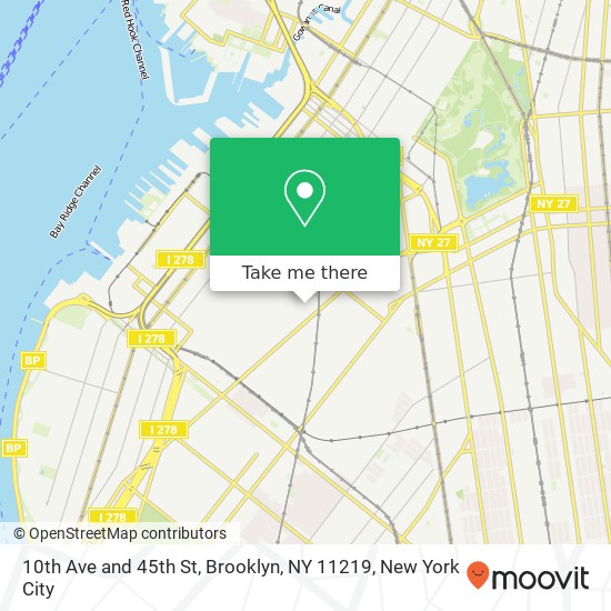 Mapa de 10th Ave and 45th St, Brooklyn, NY 11219