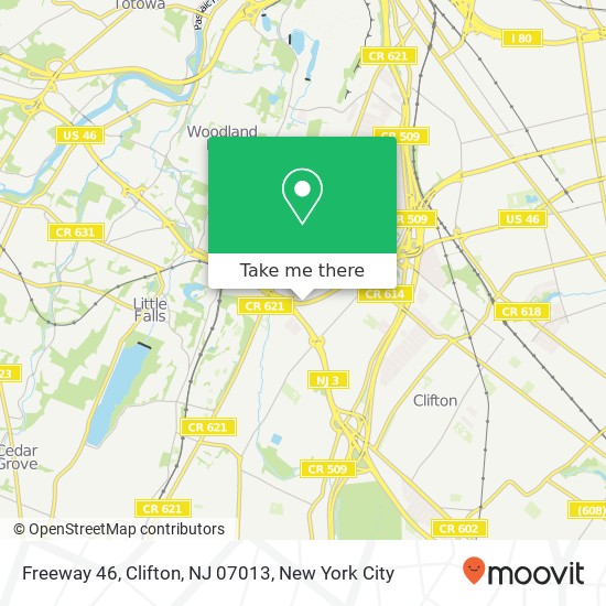 Mapa de Freeway 46, Clifton, NJ 07013