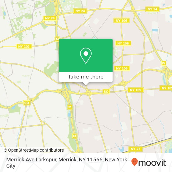 Mapa de Merrick Ave Larkspur, Merrick, NY 11566