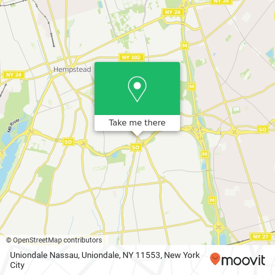 Mapa de Uniondale Nassau, Uniondale, NY 11553