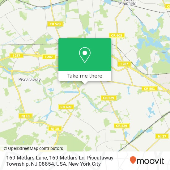 169 Metlars Lane, 169 Metlars Ln, Piscataway Township, NJ 08854, USA map